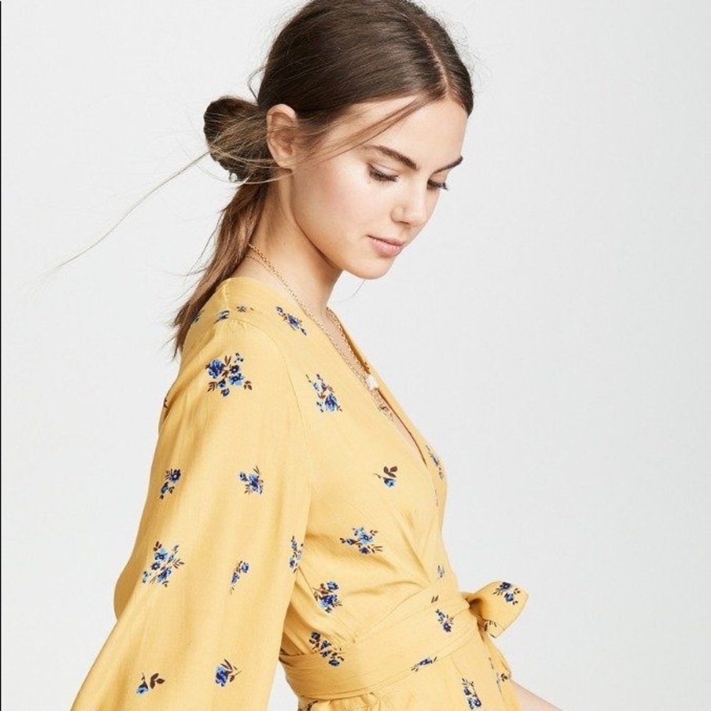 Faithfull The Brand Yellow Mini Dress